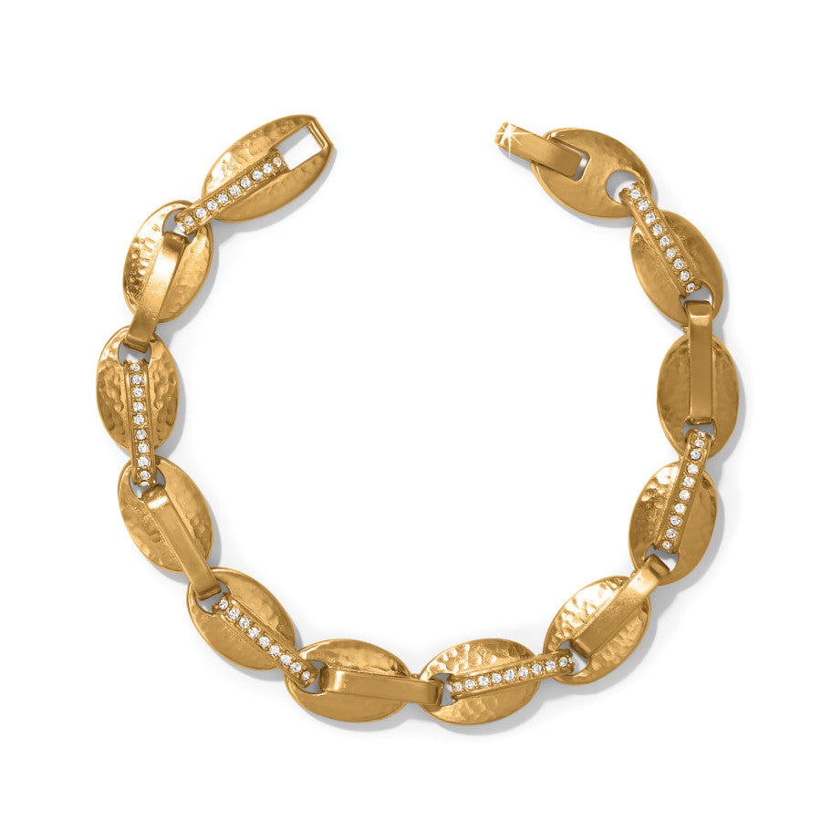 Brighton | Meridian Orbit Link Hammered Gold Tone Bracelet