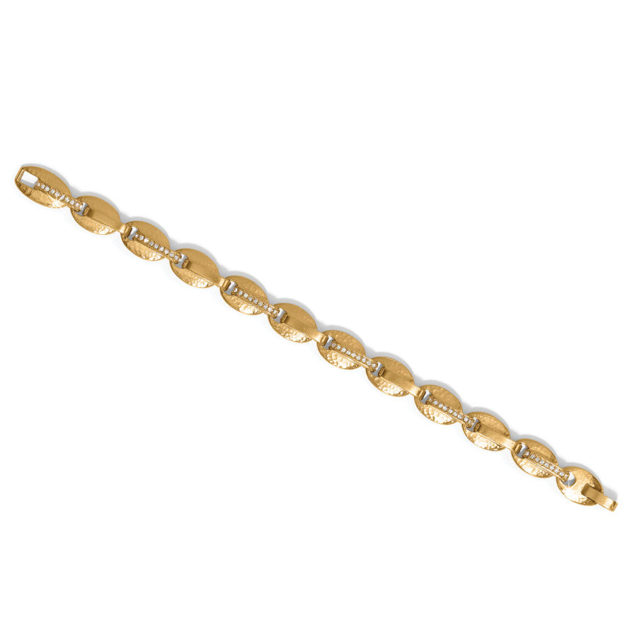 Brighton | Meridian Orbit Link Hammered Gold Tone Bracelet