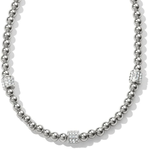 Brighton | Meridian Petite Beads Station Necklace in Silver