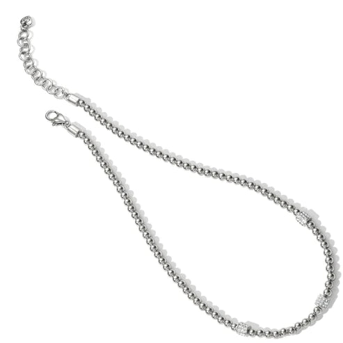 Brighton | Meridian Petite Beads Station Necklace in Silver Tone - Giddy Up Glamour Boutique