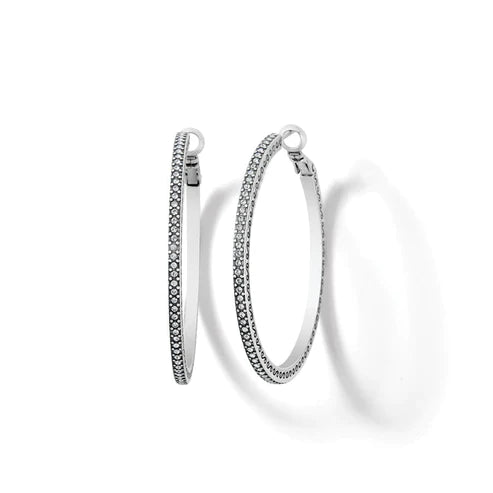 Brighton | Meridian Thin Large Hoop in Silver Tone - Giddy Up Glamour Boutique