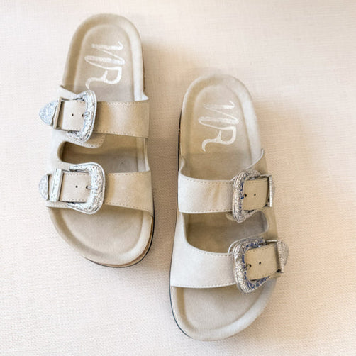 Online Exclusive | Mickie Western Slides in Cream