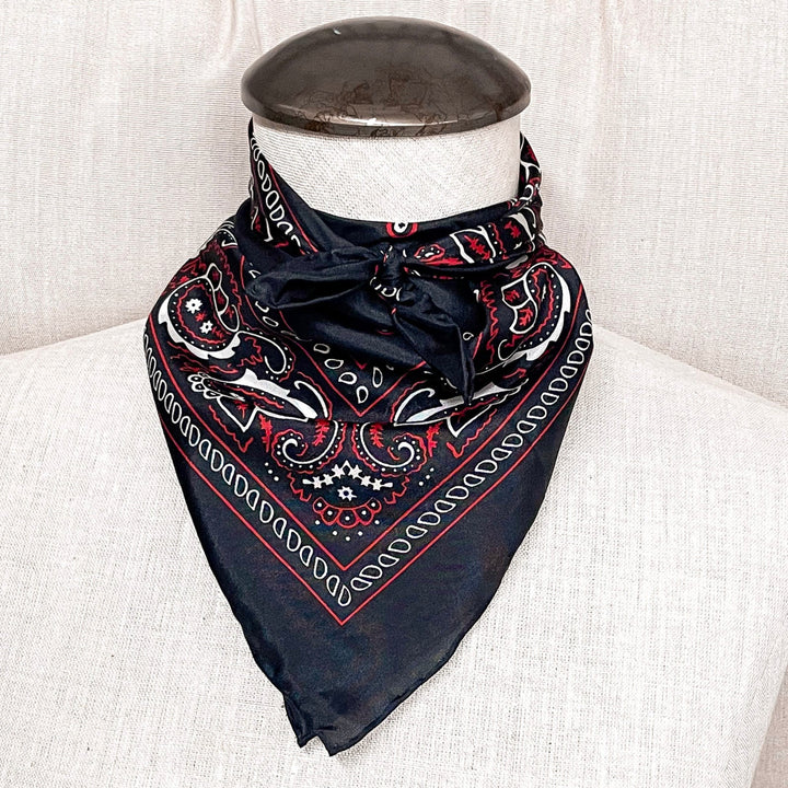 Mini Bandana Silk Wild Rag in Black