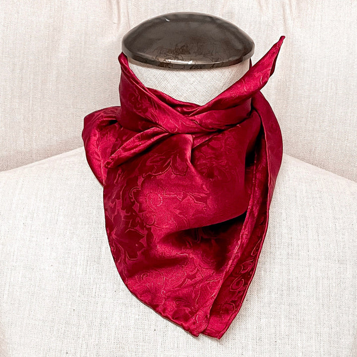Wyoming Traders | Mini Jacquard Silk Wild Rag in Red