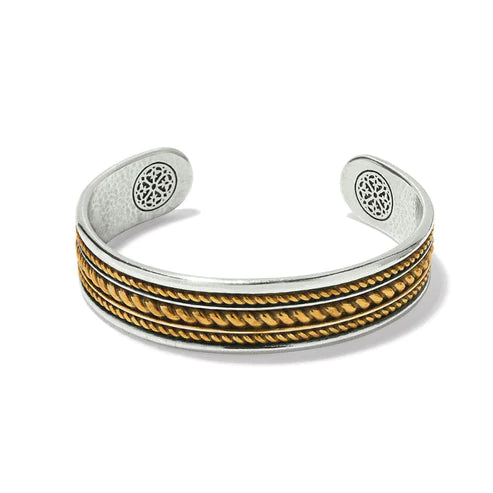 Brighton | Monete Narrow Cuff Bracelet in Silver and Gold Tone - Giddy Up Glamour Boutique