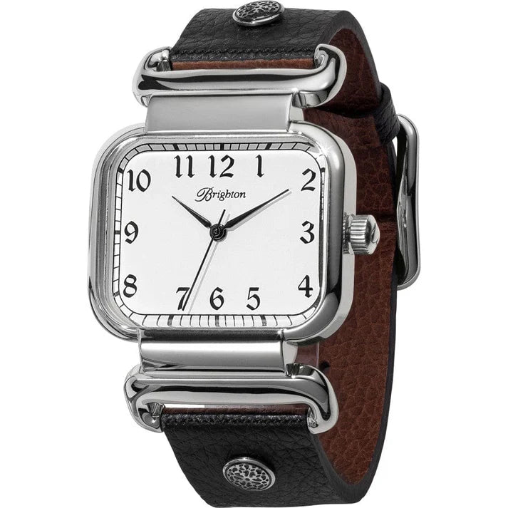 Brighton | Montecito Reversible Two Tone Leather Watch in Black and Brown