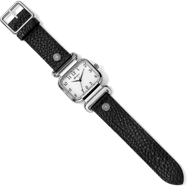 Brighton | Montecito Reversible Two Tone Leather Watch in Black and Brown