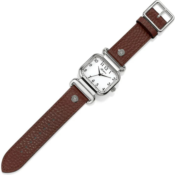 Brighton | Montecito Reversible Two Tone Leather Watch in Black and Brown