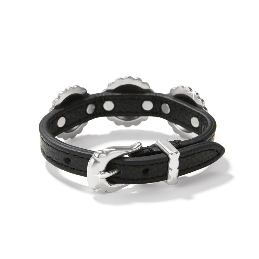 Brighton | Mosaic Paseo Bandit Leather Cuff Concho Bracelet in Black