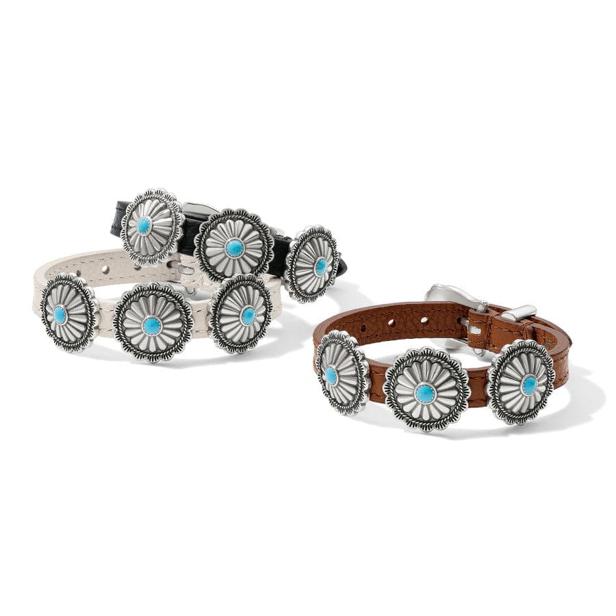 Brighton | Mosaic Paseo Bandit Leather Cuff Concho Bracelet in Luggage Brown