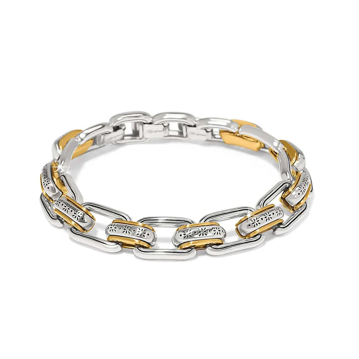 Brighton | Mosaic Two Tone Links Bracelet in Gold and Silver
