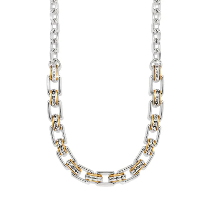 Brighton | Mosaic Two Tone Links Necklace in Silver and Gold