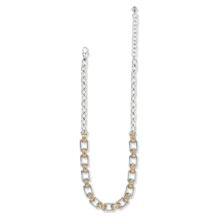 Brighton | Mosaic Two Tone Links Necklace in Silver and Gold