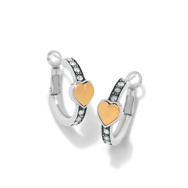 Brighton | Mystery Of Love Golden Heart Hoop Earrings in Two Tone