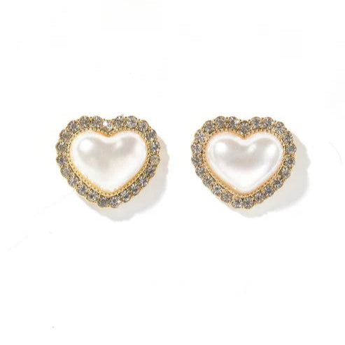 Linny Co | Nadia Heart Pearl and Gold Earrings