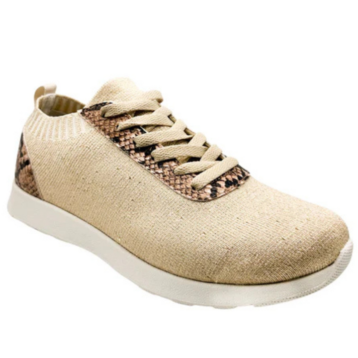 Online Exclusive | Novah Sneakers in Cream Faux Snake Print