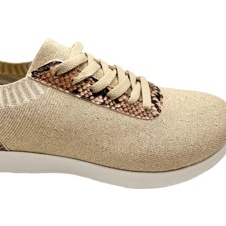Online Exclusive | Novah Sneakers in Cream Faux Snake Print