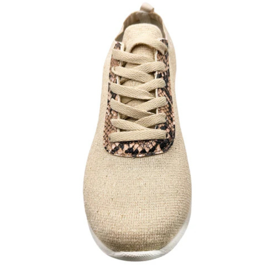 Online Exclusive | Novah Sneakers in Cream Faux Snake Print