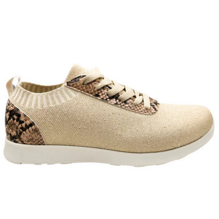Online Exclusive | Novah Sneakers in Cream Faux Snake Print