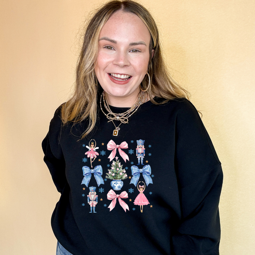 Online Exclusive | Coquette Bow, Ballerina and Nutcracker Graphic Sweatshirt in Multiple Color Options