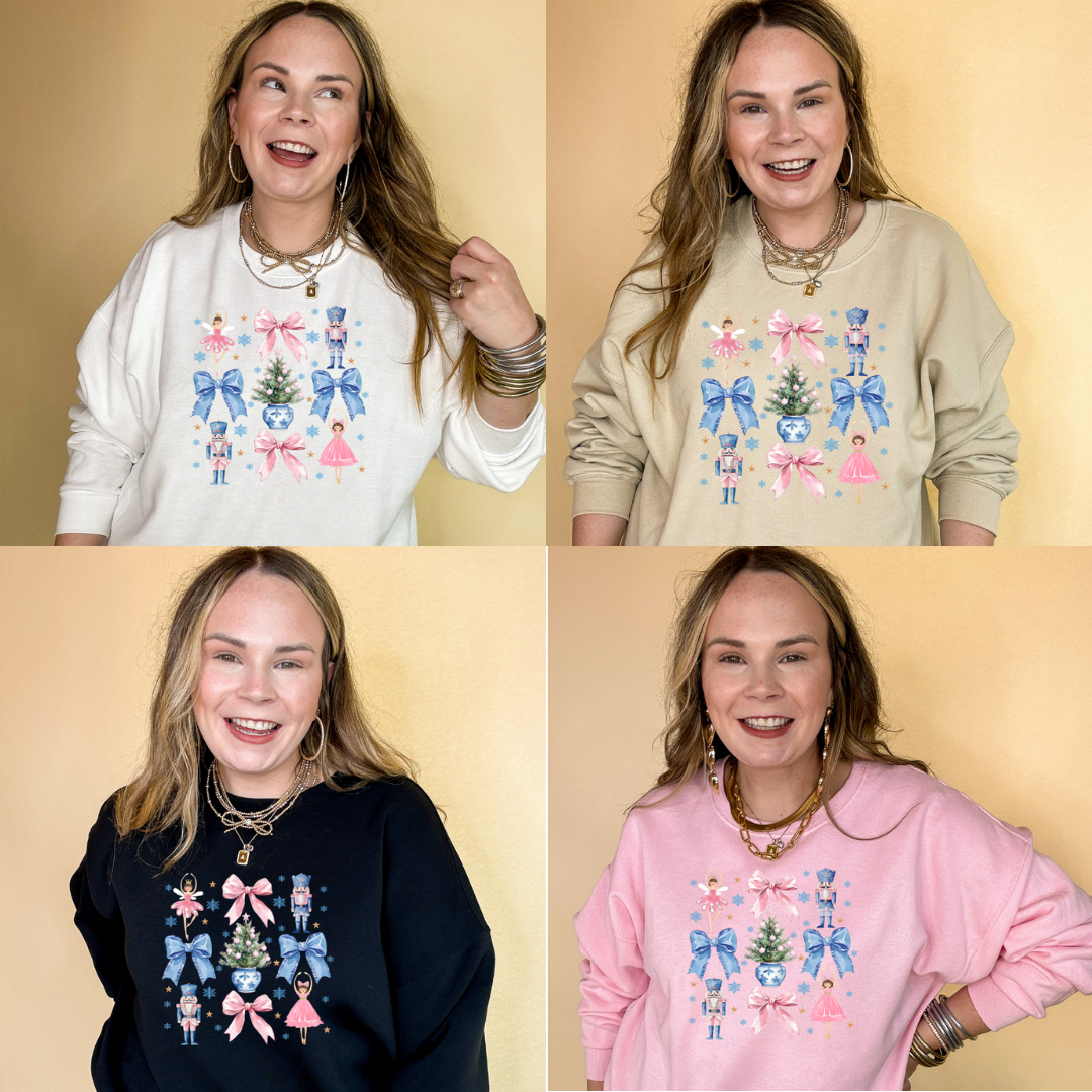 Online Exclusive | Coquette Bow, Ballerina and Nutcracker Graphic Sweatshirt in Multiple Color Options