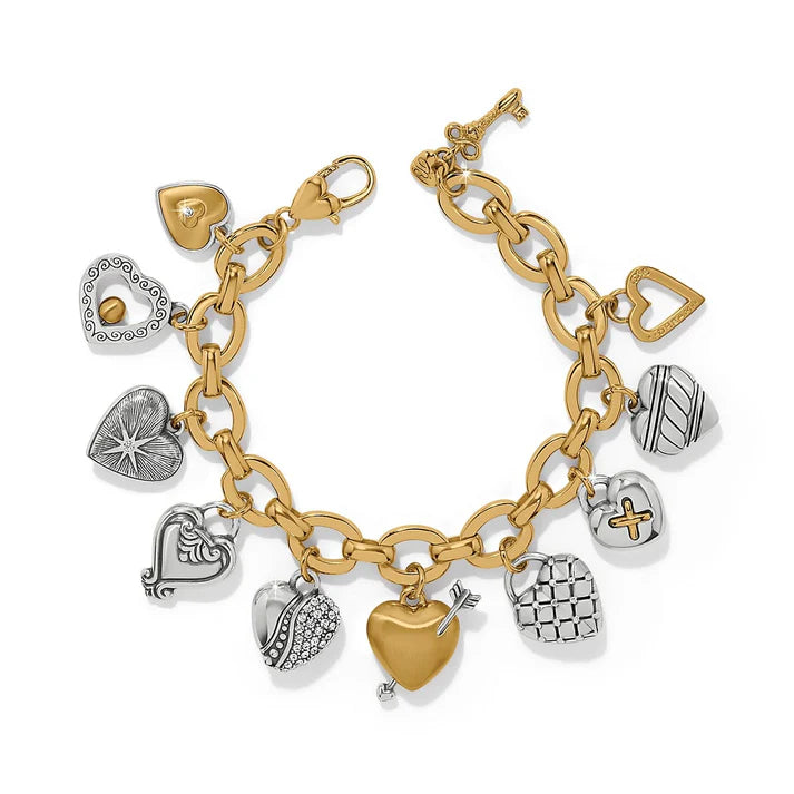 Brighton | One Heart Large Charm Bracelet in Two Tone