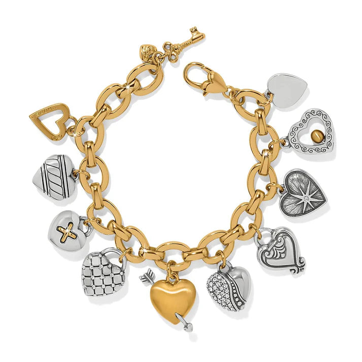 Brighton | One Heart Large Charm Bracelet in Two Tone