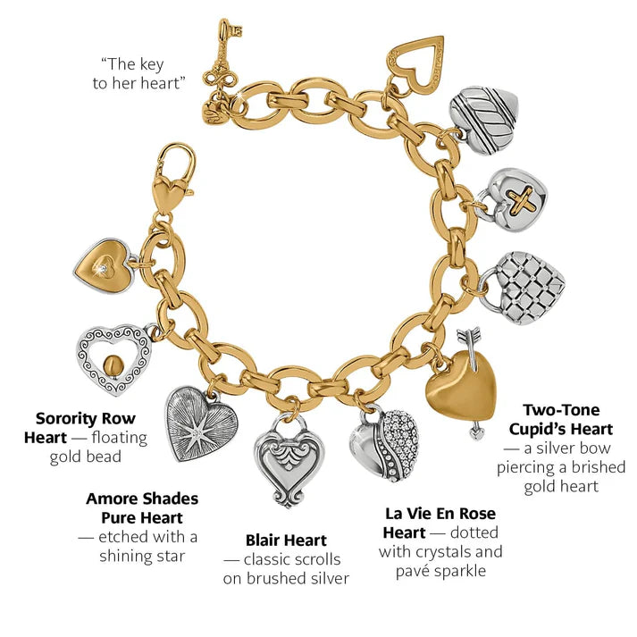 Brighton | One Heart Large Charm Bracelet in Two Tone
