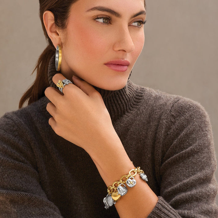 Brighton | One Heart Large Charm Bracelet in Two Tone