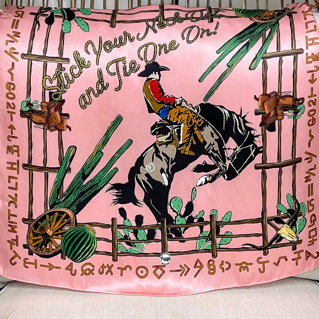 Fringe Scarves | Stick Your Neck Out and Tie One On Shorty Wild Rag in Pink