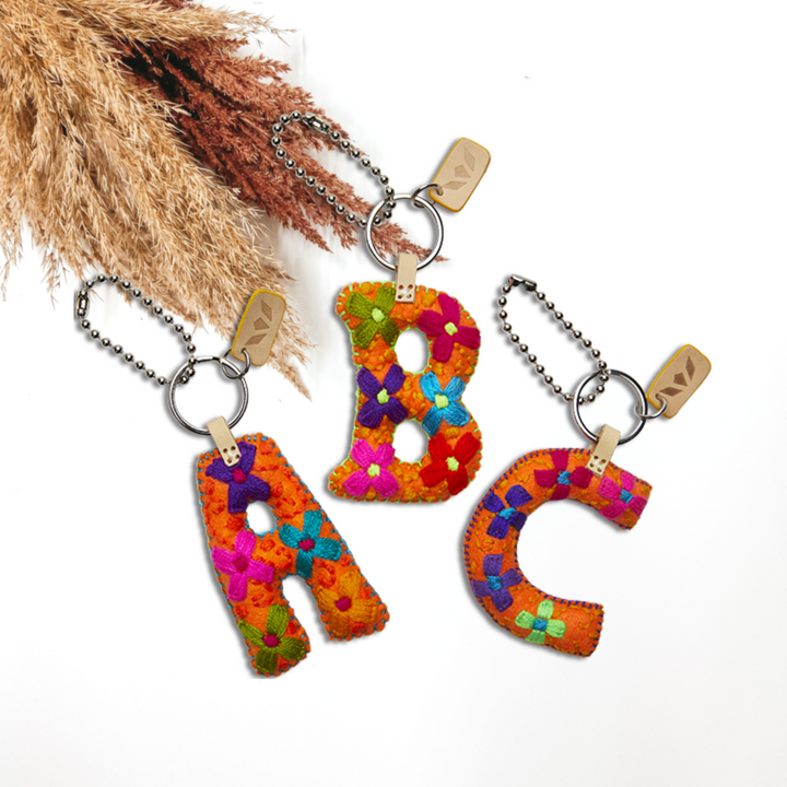 Consuela | Orange Felt Letter Charms - Giddy Up Glamour Boutique