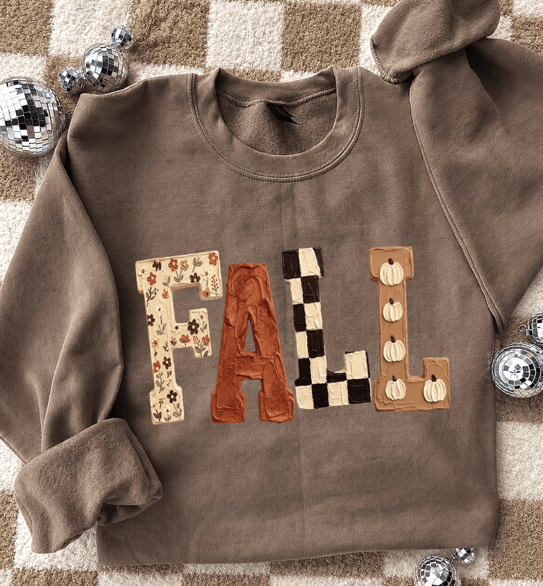 Made to Order | Painted Boho Fall Graphic Sweatshirt in Brown