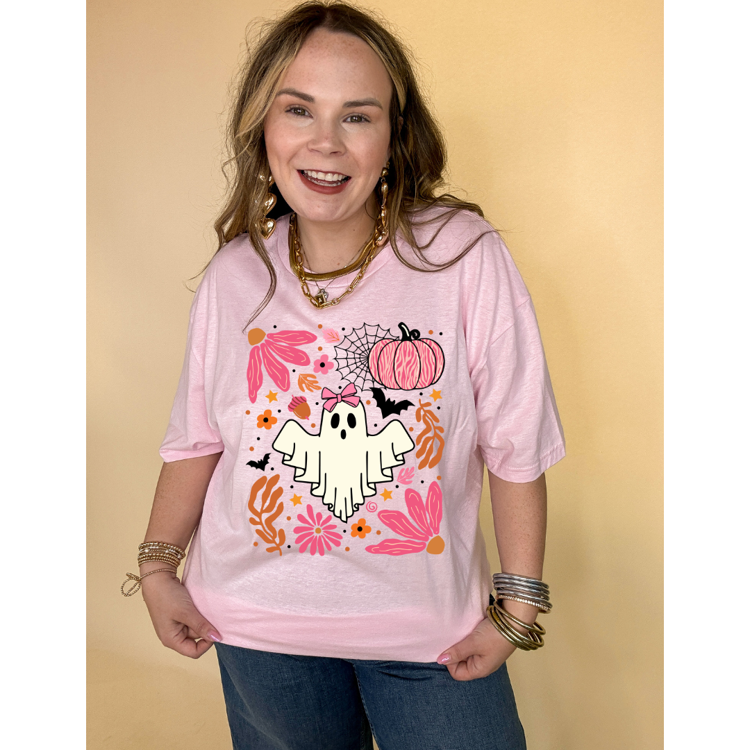 Online Exclusive |  Pretty Boo and Halloween Icons Graphic Tee in Multiple Color Options