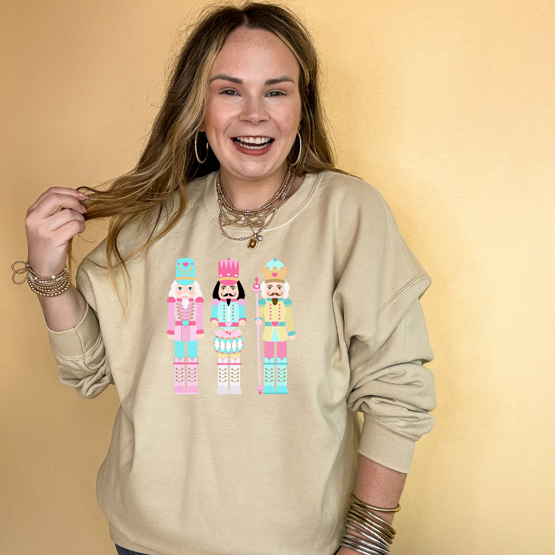 Online Exclusive | Pastel Nutcrackers Graphic Sweatshirt in Multiple Color Options