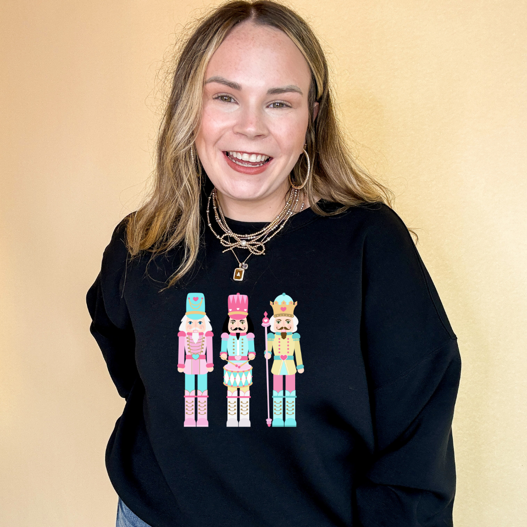 Online Exclusive | Pastel Nutcrackers Graphic Sweatshirt in Multiple Color Options