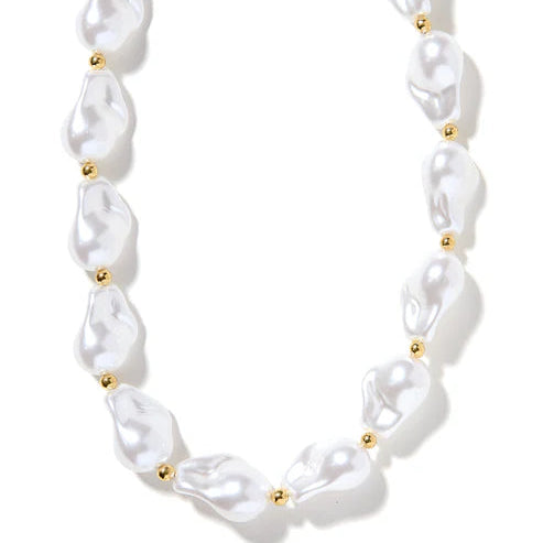 Linny Co | Lana Pearl Necklace with Gold Spacers