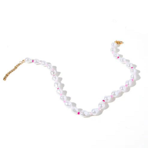 Linny Co | Maris Pearl Necklace in Pink Multi