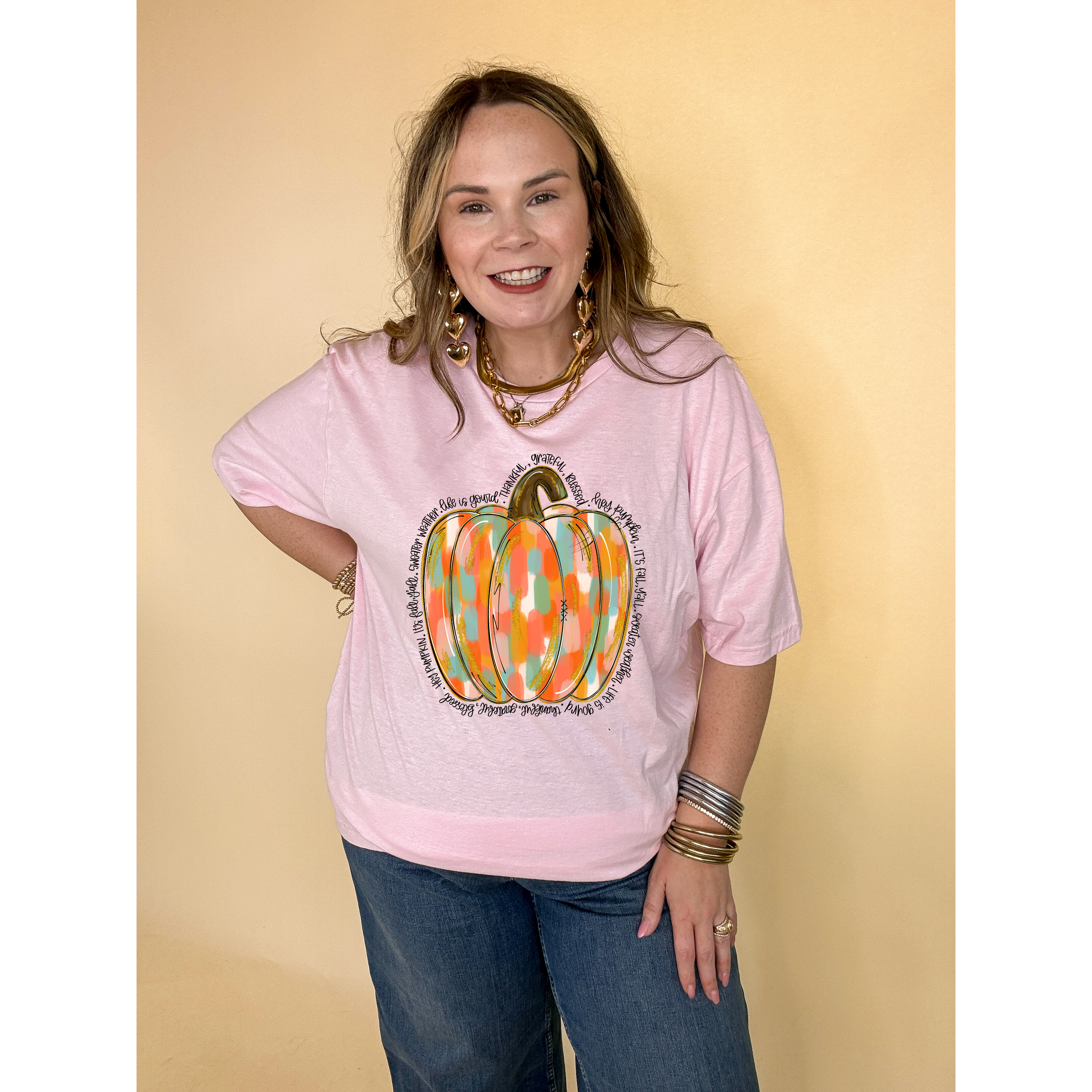 Online Exclusive | Positively Pumpkin Graphic Tee in Multiple Color Options