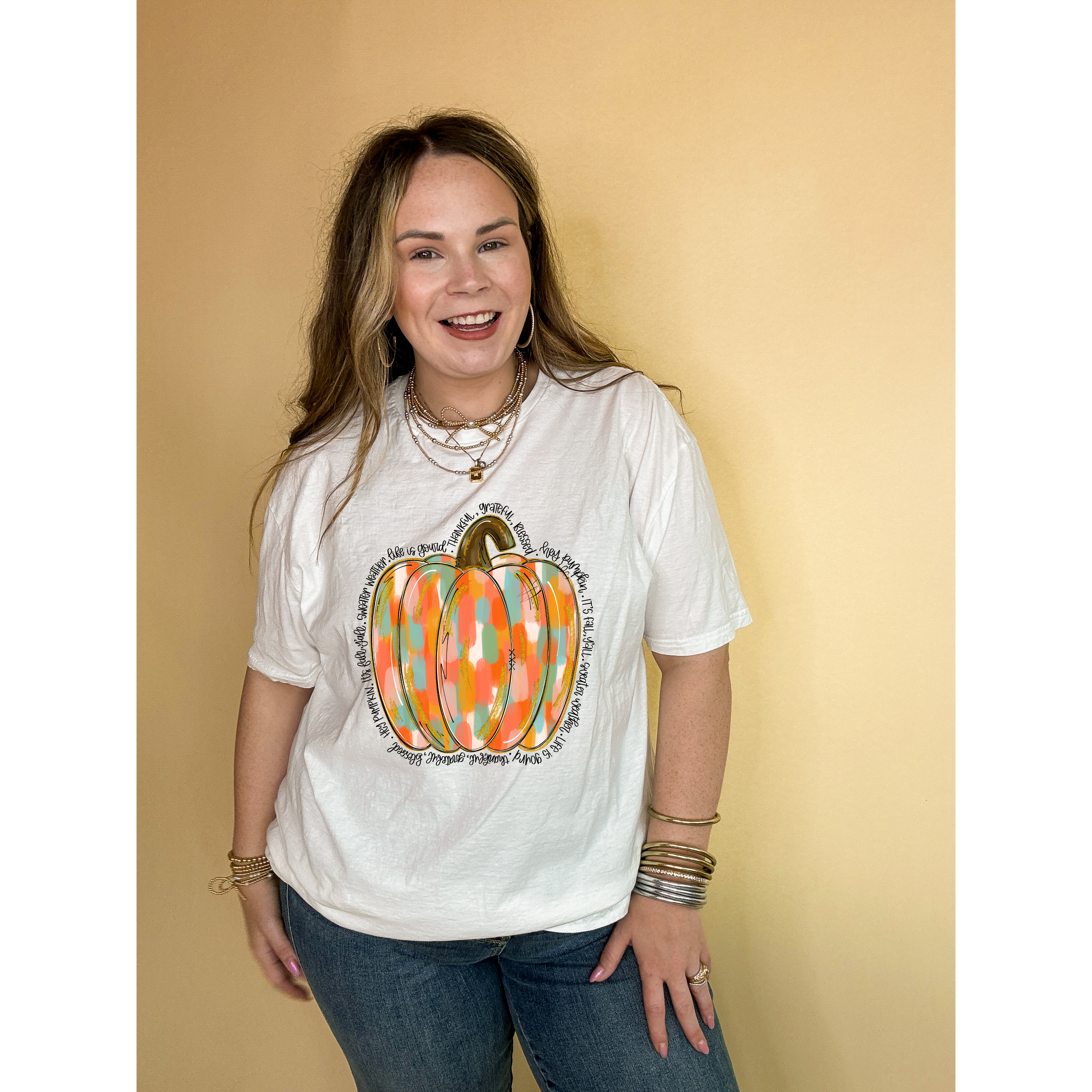 Online Exclusive | Positively Pumpkin Graphic Tee in Multiple Color Options