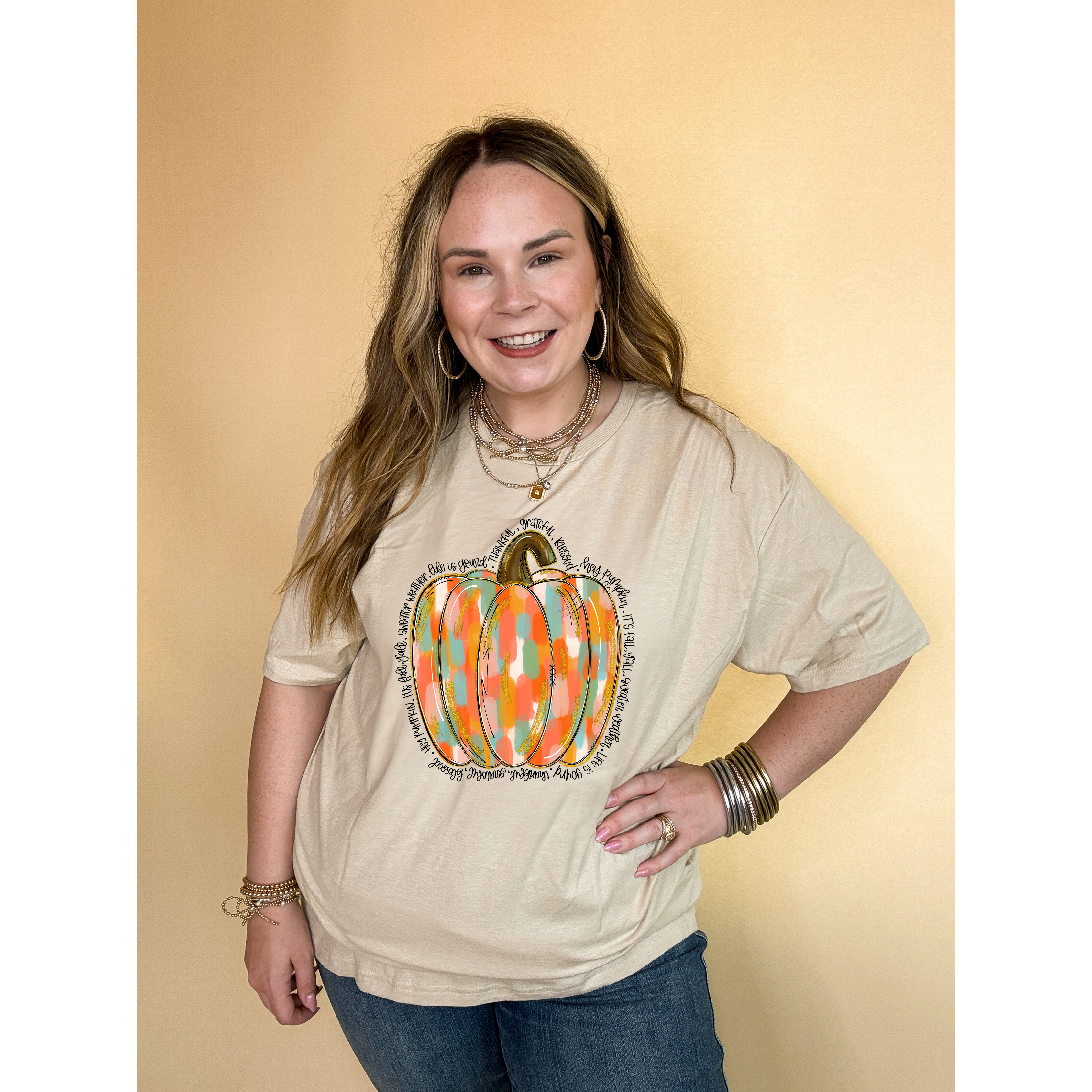 Online Exclusive | Positively Pumpkin Graphic Tee in Multiple Color Options