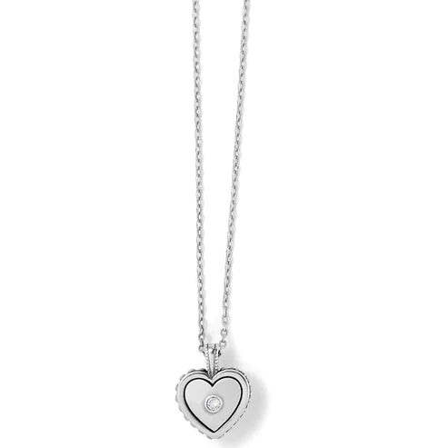 Brighton | Pretty Tough Bold Heart Petite Necklace in Silver Tone - Giddy Up Glamour Boutique