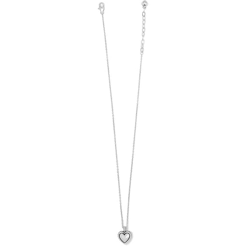 Brighton | Pretty Tough Bold Heart Petite Necklace in Silver Tone - Giddy Up Glamour Boutique