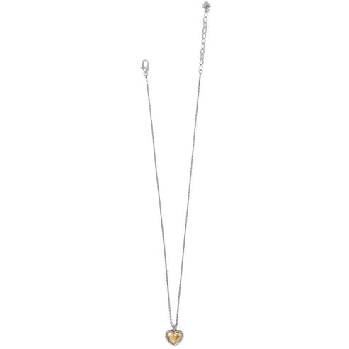 Brighton | Pretty Tough Bold Two Tone Heart Petite Necklace - Giddy Up Glamour Boutique