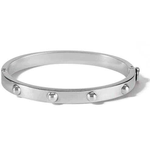 Brighton | Pretty Tough Groove Hinged Bangle Bracelet in Silver Tone - Giddy Up Glamour Boutique
