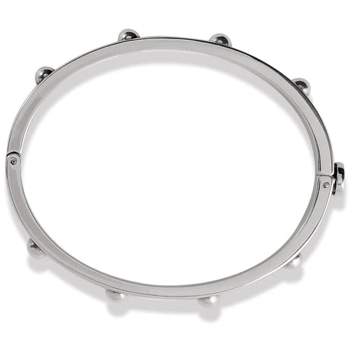 Brighton | Pretty Tough Groove Hinged Bangle Bracelet in Silver Tone - Giddy Up Glamour Boutique