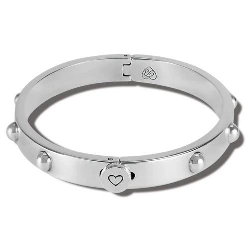 Brighton | Pretty Tough Groove Hinged Bangle Bracelet in Silver Tone - Giddy Up Glamour Boutique