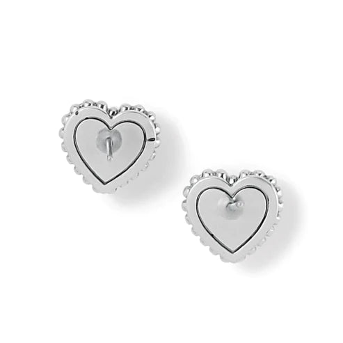 Brighton | Pretty Tough Petite Heart Post Earrings in Silver and Gold Tone - Giddy Up Glamour Boutique