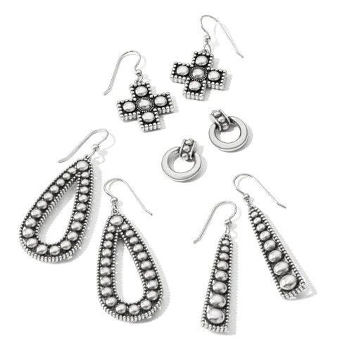 Brighton | Pretty Tough Small Cross Drop Earrings in Silver Tone - Giddy Up Glamour Boutique