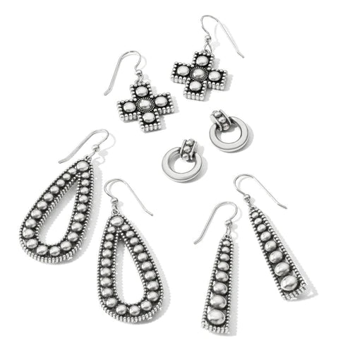 Brighton | Pretty Tough Small Cross Drop Earrings in Silver Tone - Giddy Up Glamour Boutique