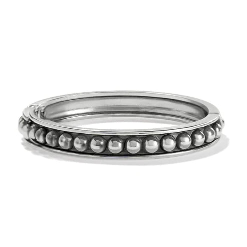 Brighton | Pretty Tough Stud Hinged Bangle Bracelet in Silver Tone - Giddy Up Glamour Boutique
